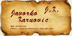 Javorko Karuović vizit kartica